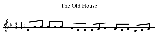 Old House, The  - staff notation