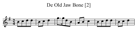 Old Jaw Bone [2], De - staff notation