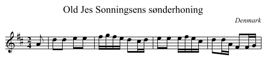 Old Jes Sonningsens sønderhoning - staff notation