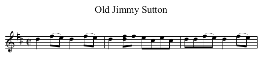 Old Jimmy Sutton - staff notation