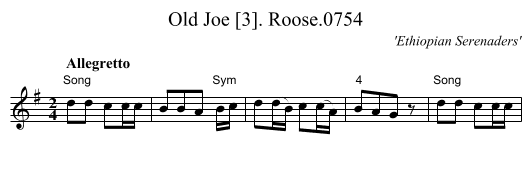 Old Joe [3]. Roose.0754 - staff notation