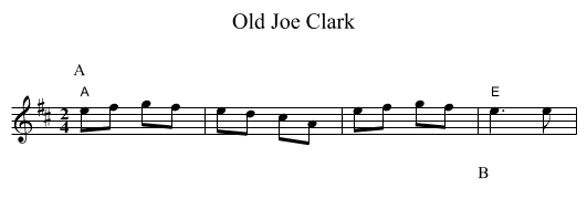 Old Joe Clark - staff notation