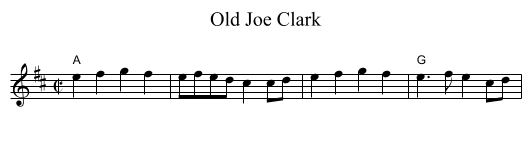 Old Joe Clark - staff notation