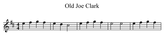 Old Joe Clark - staff notation