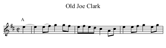 Old Joe Clark - staff notation