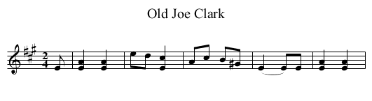 Old Joe Clark - staff notation