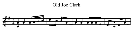 Old Joe Clark - staff notation