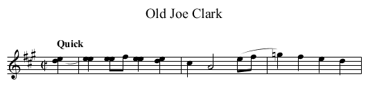 Old Joe Clark - staff notation