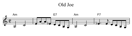 Old Joe - staff notation