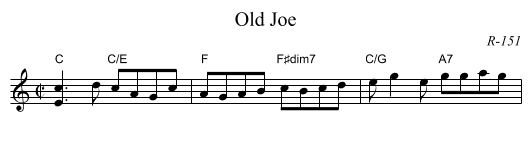 Old Joe - staff notation