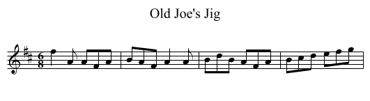 Old Joe's Jig - staff notation