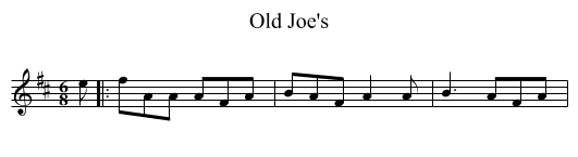 Old Joe's - staff notation
