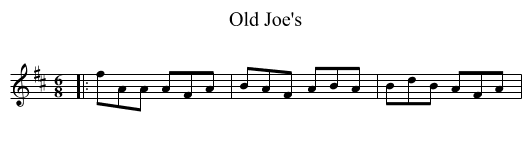 Old Joe's - staff notation