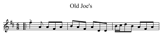 Old Joe's - staff notation