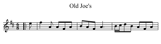 Old Joe's - staff notation