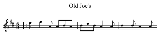 Old Joe's - staff notation