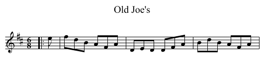 Old Joe's - staff notation