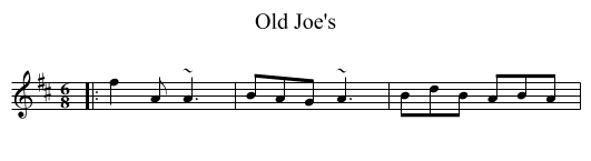 Old Joe's - staff notation