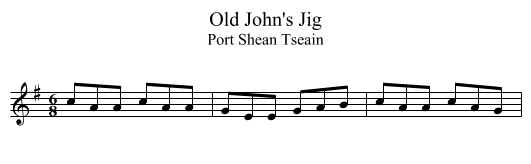 Old John's Jig - staff notation