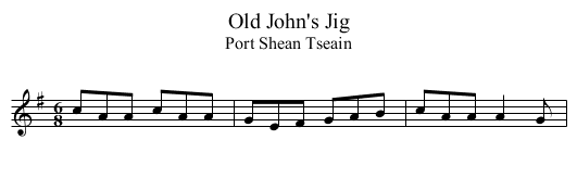 Old John's Jig - staff notation