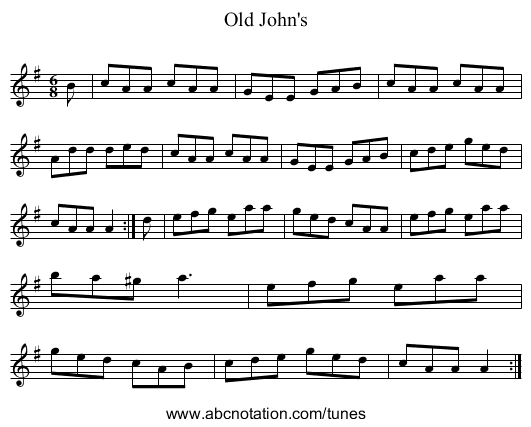 Old John's - staff notation