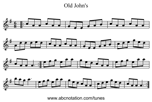 Old John's - staff notation