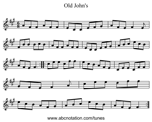 Old John's - staff notation
