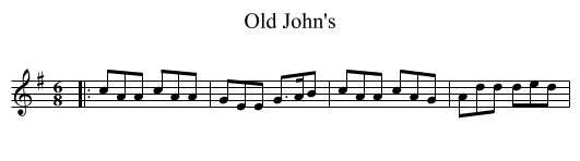 Old John's - staff notation