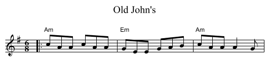 Old John's - staff notation