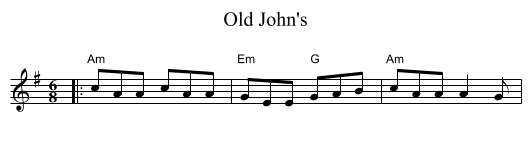 Old John's - staff notation