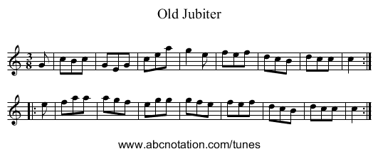 Old Jubiter - staff notation