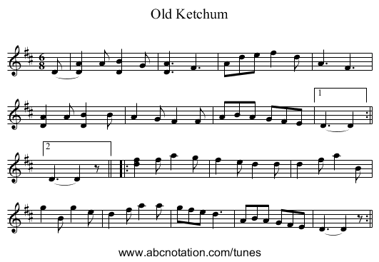 Old Ketchum - staff notation
