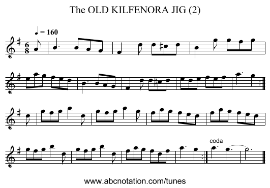 OLD KILFENORA JIG (2), The - staff notation