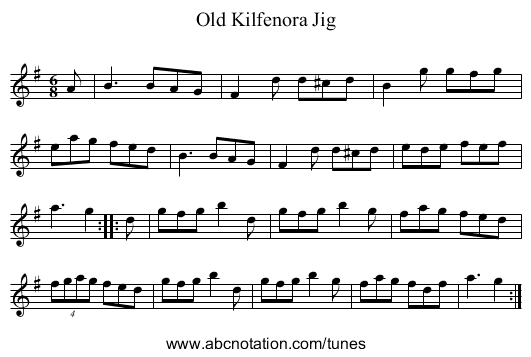 Old Kilfenora Jig - staff notation