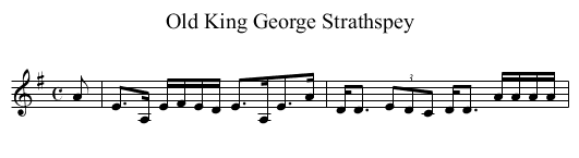 Old King George Strathspey - staff notation