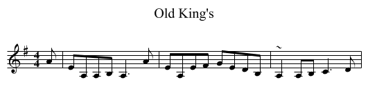 Old King's - staff notation