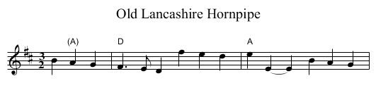 Old Lancashire Hornpipe - staff notation