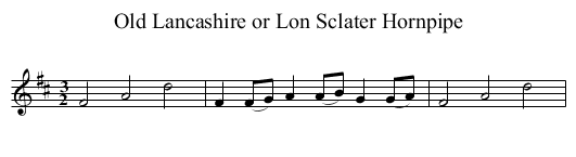 Old Lancashire or Lon Sclater Hornpipe - staff notation
