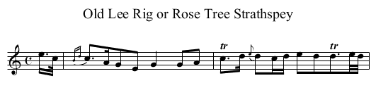 Old Lee Rig or Rose Tree Strathspey - staff notation