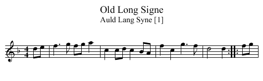 Old Long Signe - staff notation