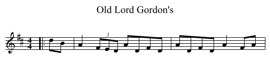 Old Lord Gordon's - staff notation