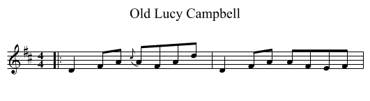 Old Lucy Campbell - staff notation