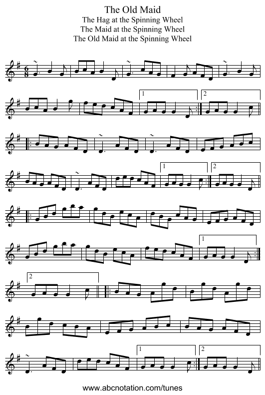 Old Maid, The - staff notation