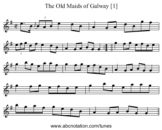 Old Maids of Galway [1], The - staff notation