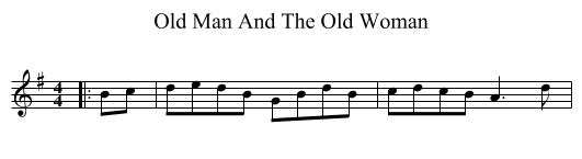 Old Man And The Old Woman - staff notation