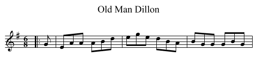 Old Man Dillon - staff notation