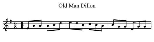 Old Man Dillon - staff notation