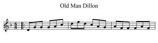 Old Man Dillon - staff notation