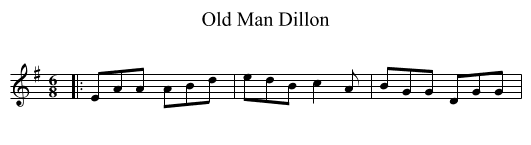 Old Man Dillon - staff notation