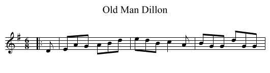 Old Man Dillon - staff notation